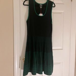 Anne Klein green/black knit dress
